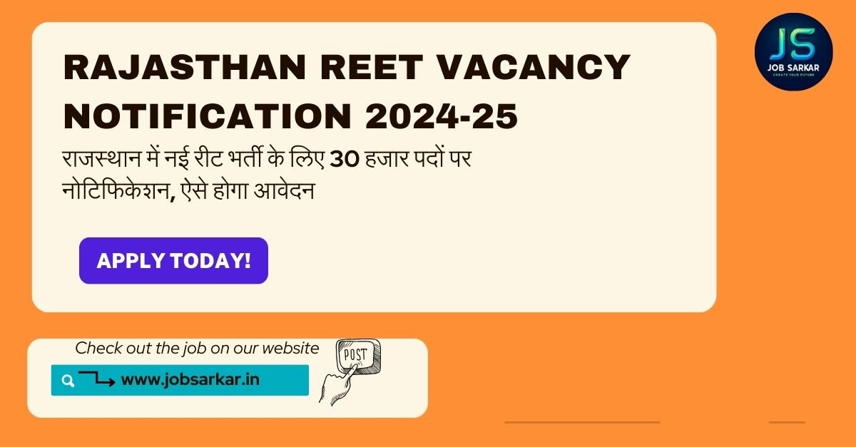 Rajasthan REET vacancy Notification 2024