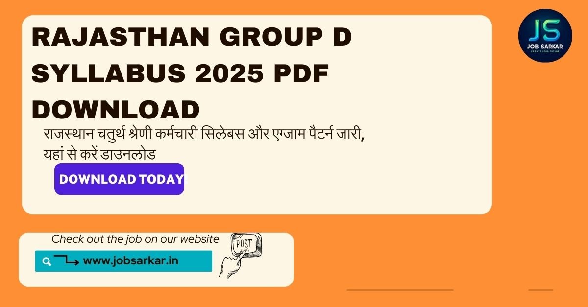 Rajasthan group d syllabus 2025 pdf Download