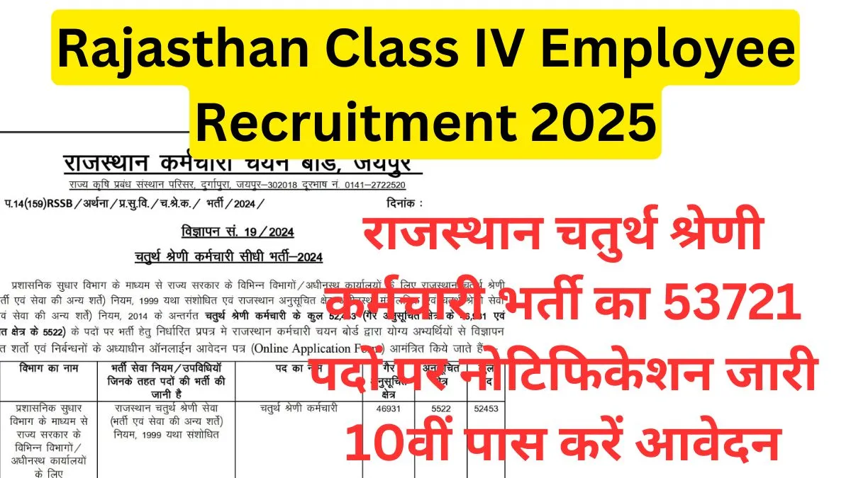 Rajasthan Class IV Employee Recruitment 2025