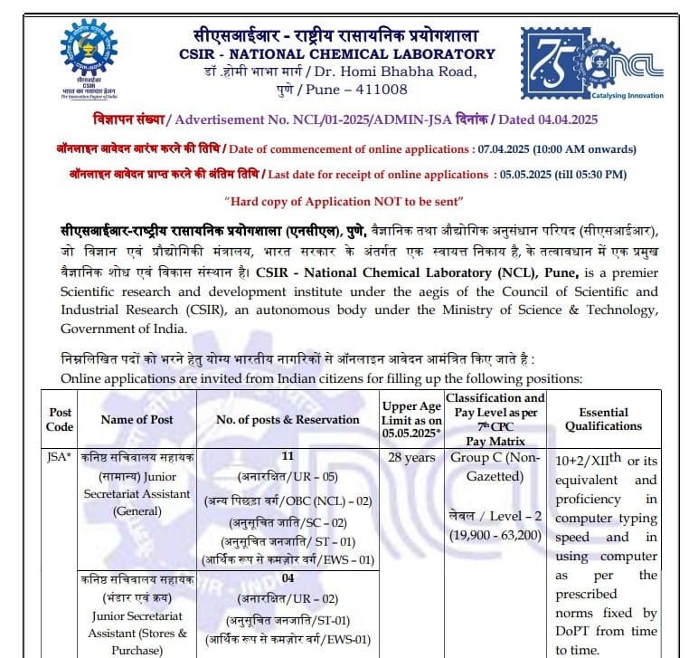 CSIR Recruitment 2025 Notification