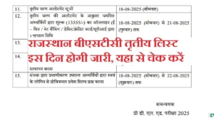 Rajasthan BSTC 3rd List 2025: राजस्थान बीएसटीसी तृतीय लिस्ट इस दिन होगी जारी, यहा से चेक करें