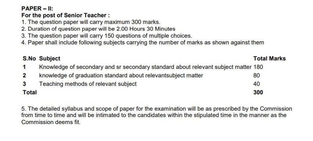 RPSC 2nd Grade second paper Exam Pattern In Hindi 