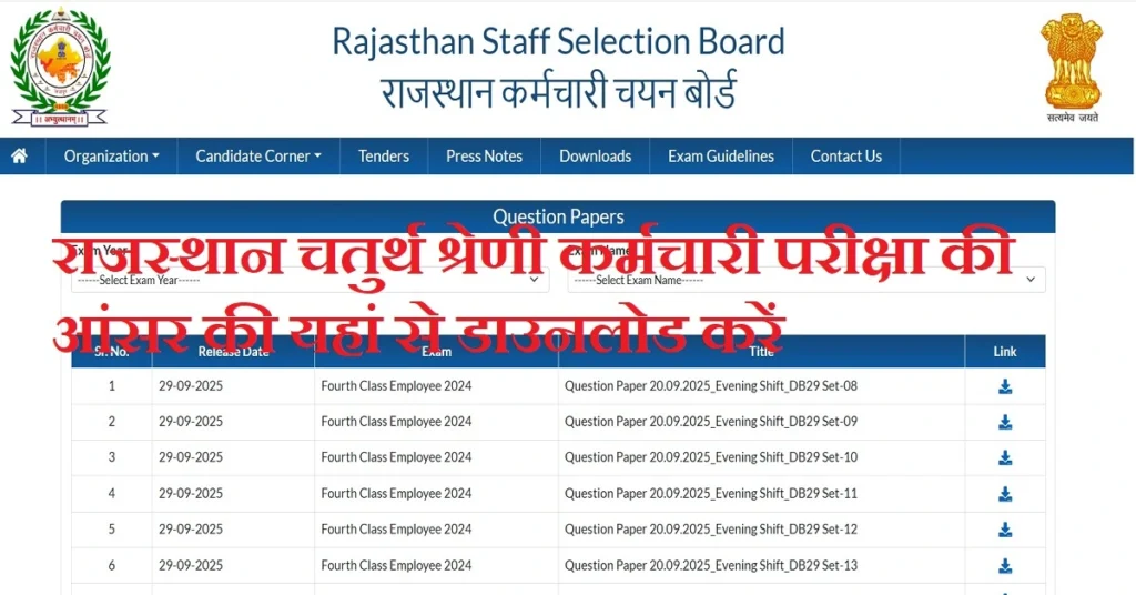 Rajasthan 4th Grade Answer Key 2025: राजस्थान चतुर्थ श्रेणी कर्मचारी परीक्षा की आंसर की जारी, ऐसे करें Download