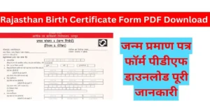 Rajasthan Birth Certificate Form PDF