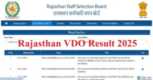 Rajasthan VDO Result 2025: राजस्थान ग्राम विकास अधिकारी परीक्षा का रिजल्ट यहां से चेक करें