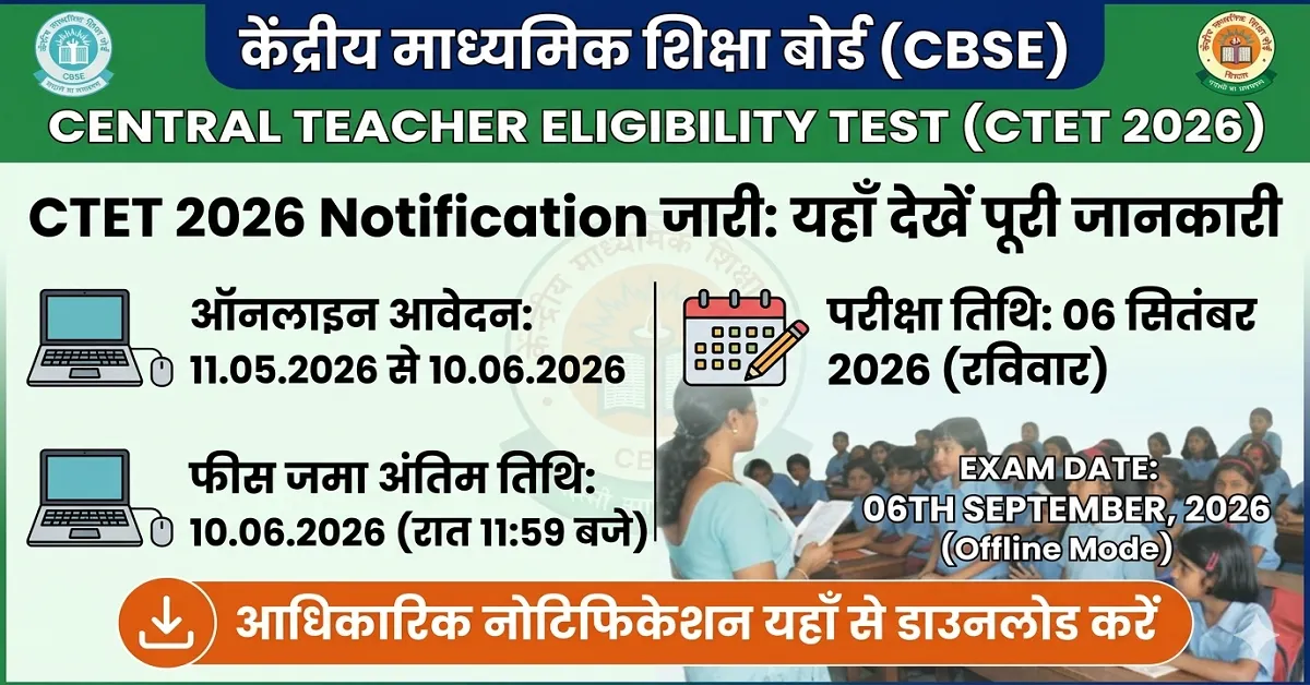 CTET 2026 Notification pdf