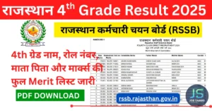 Rajasthan 4th Grade Result 2026 पीडीऍफ़ जारी यहा से देखे