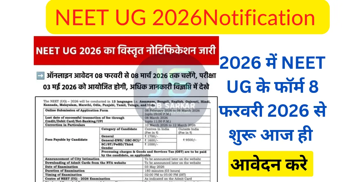 Neet UG 2026 addmission form apply